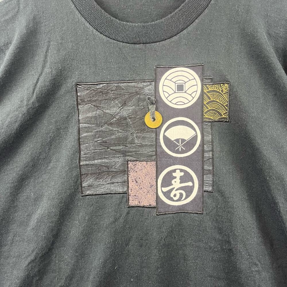 Vintage Asian Japanese Inspired Shirt Embroidered Coin Money Decoration Patch